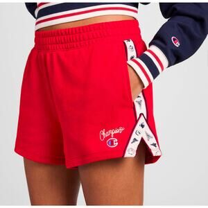 Champion Mid Rise French Terry Red Shorts